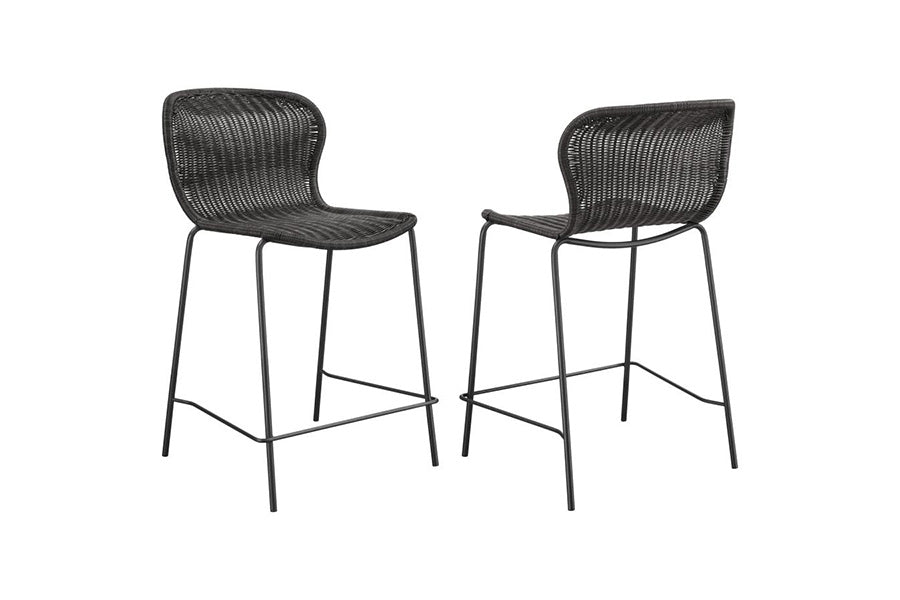 McKenna Faux Rattan Counter Stools (Set of 2) -