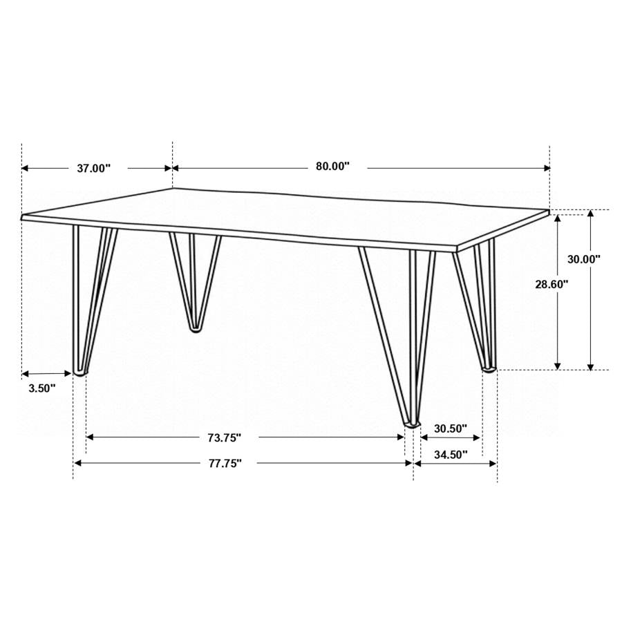 Nevada 80" Live Edge Dining Table -