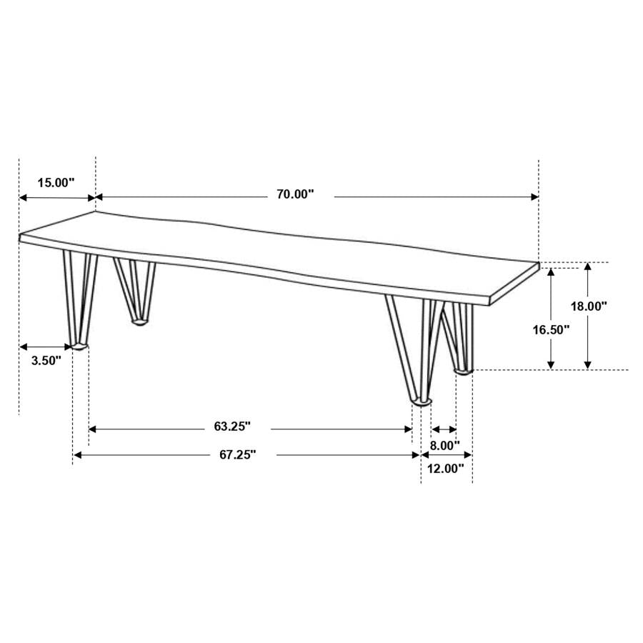 Nevada 70" Live Edge Dining Bench -