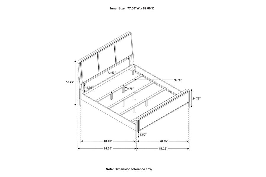 Arianna King Upholstered Bed