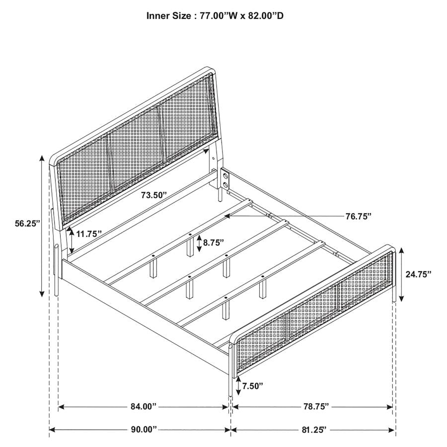 Arianna Black Sand King Bed -
