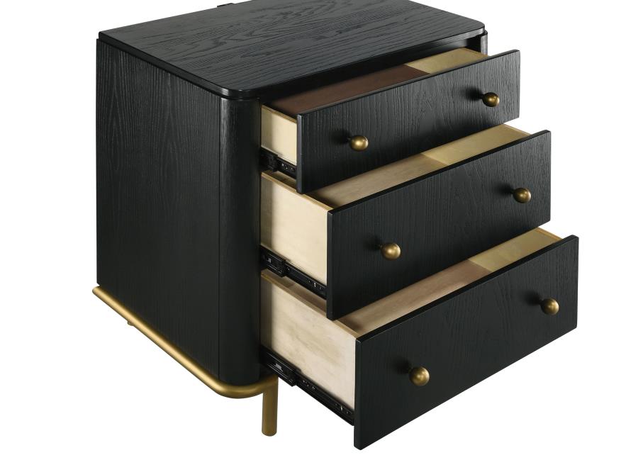Arianna Black Nightstand -