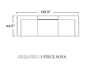Fluffy 133.5" 3pc Sofa -
