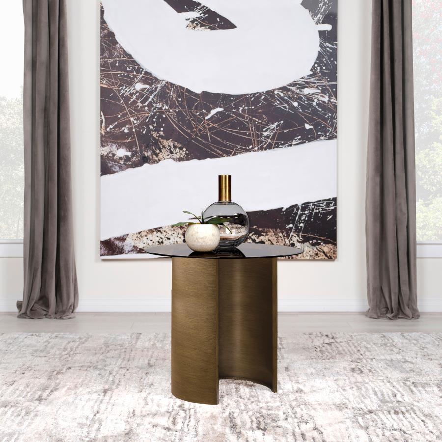Moira Round Glass End Table -