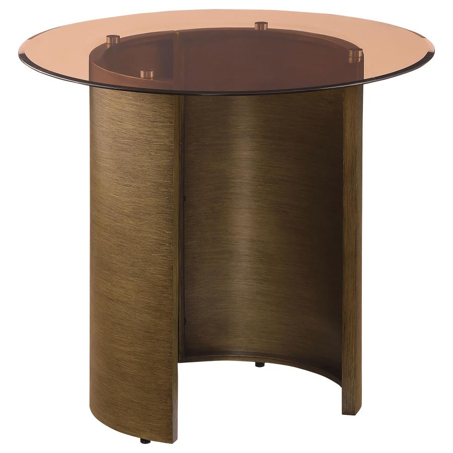 Moira Round Glass End Table -