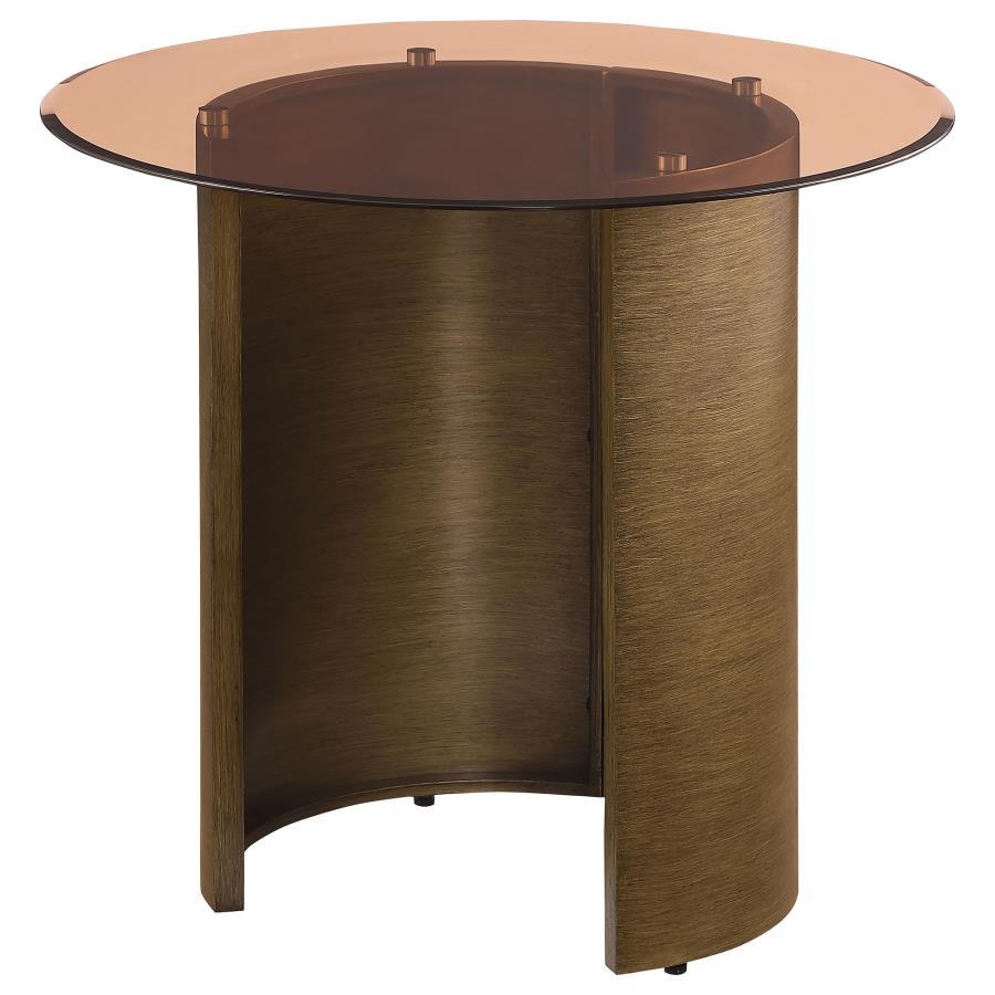Moira Round Glass End Table -