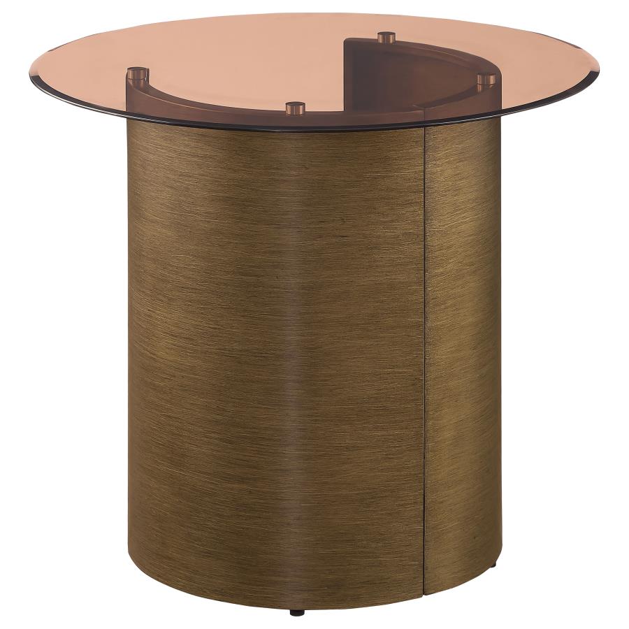 Moira Round Glass End Table -