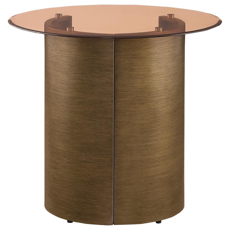 Moira Round Glass End Table -