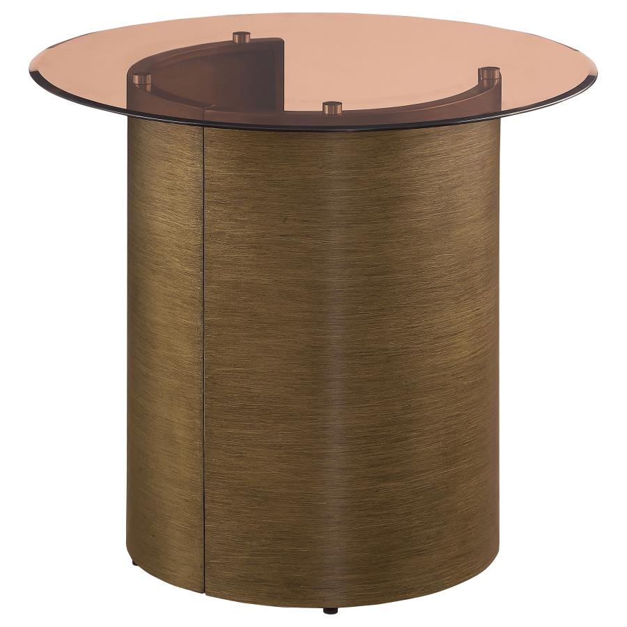 Moira Round Glass End Table -