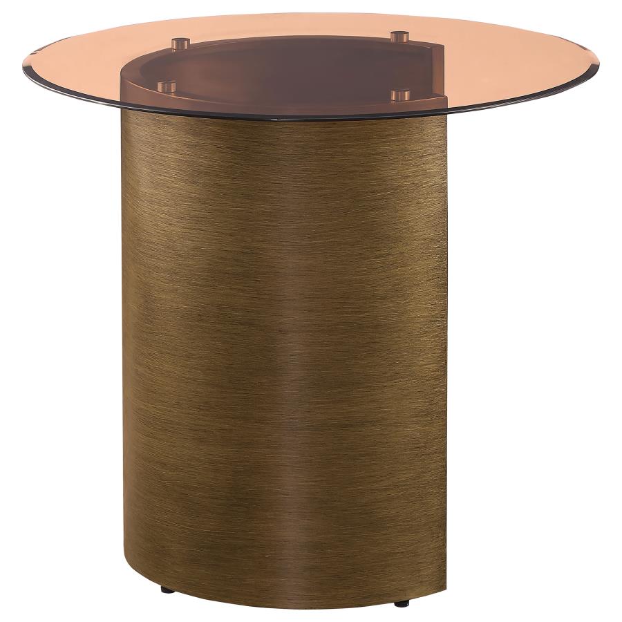 Moira Round Glass End Table -