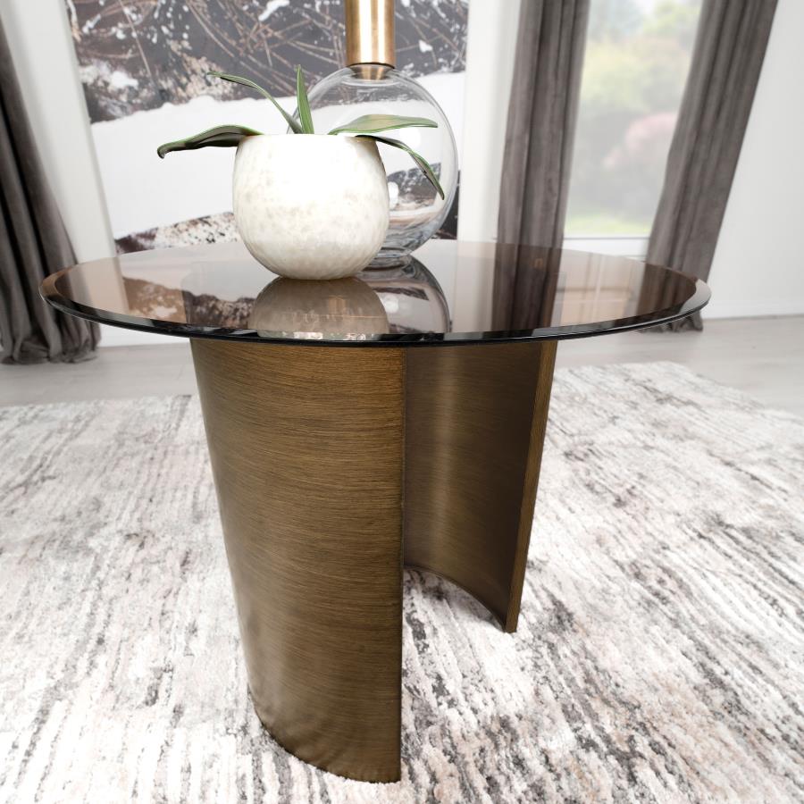 Moira Round Glass End Table -