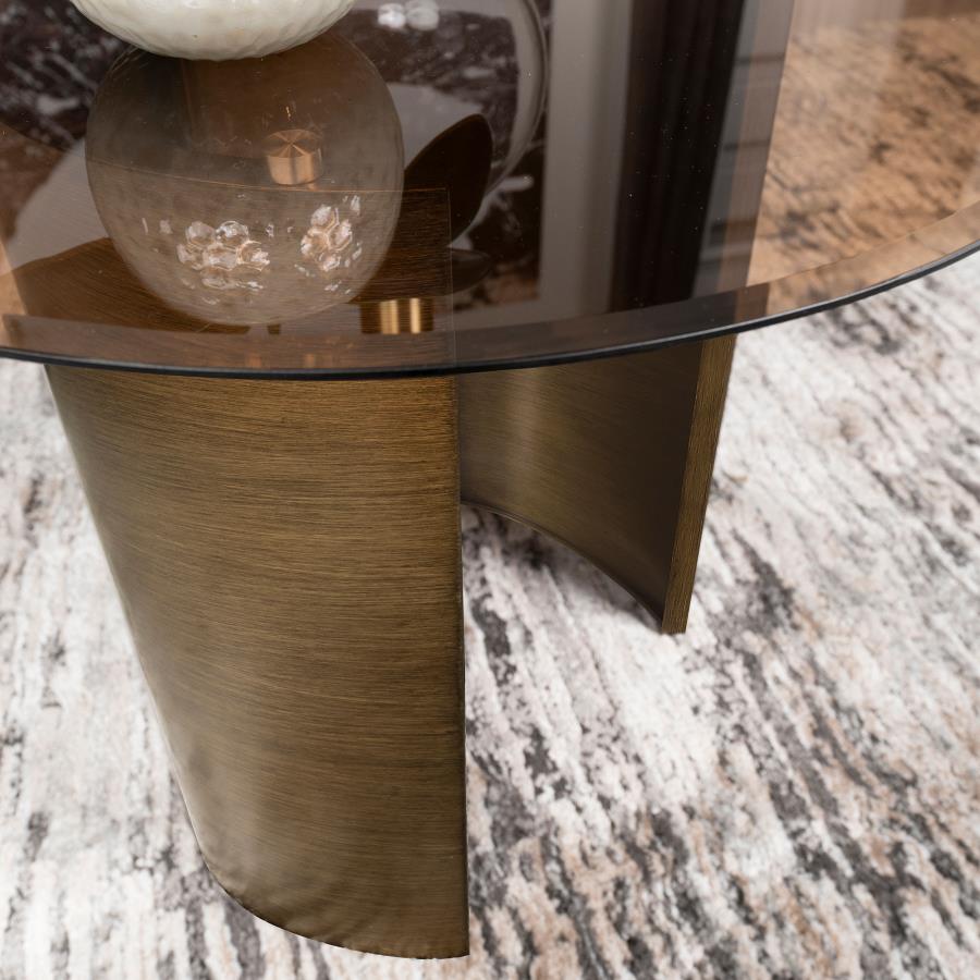 Moira Round Glass End Table -