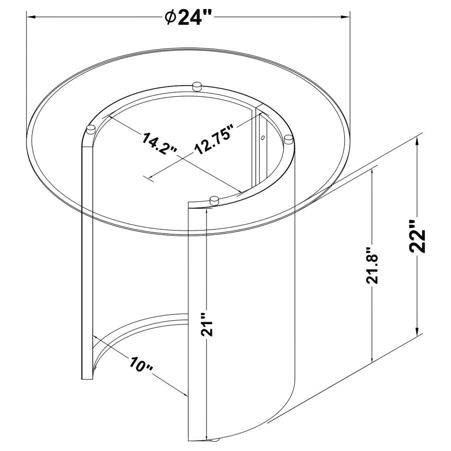 Moira Round Glass End Table -