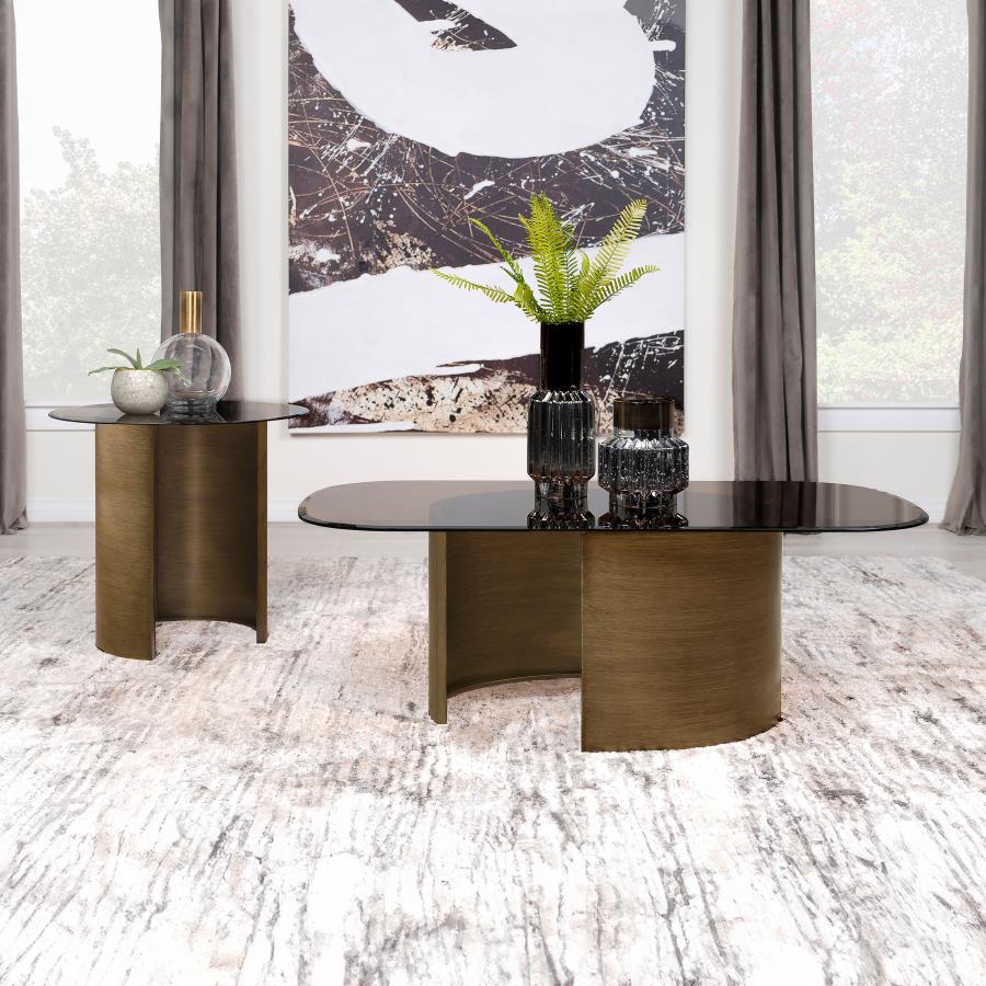 Moira Round Glass End Table -