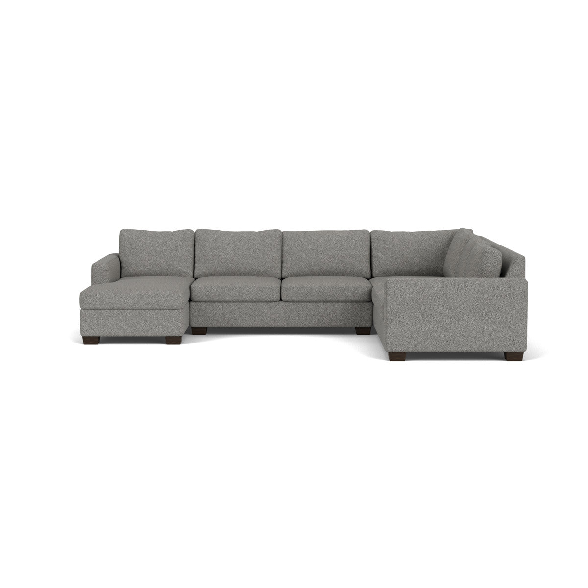 Track 141" Corner Sectionals W. Full Sleeper & Left Chaise - Alley Pepper