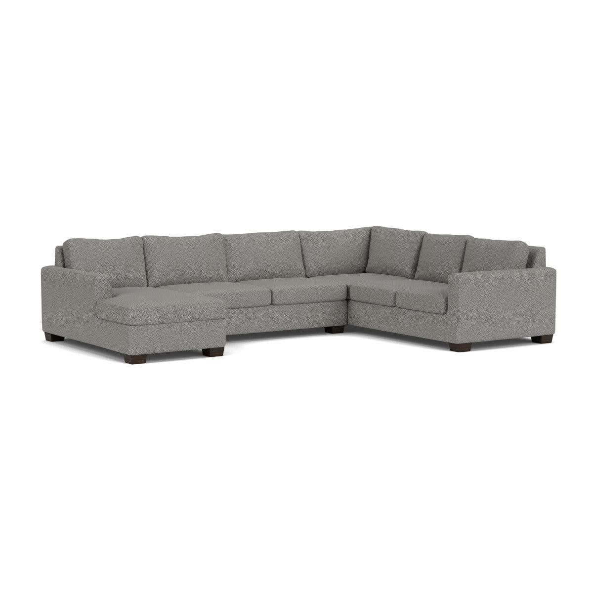 Track 141" Corner Sectionals W. Full Sleeper & Left Chaise - Alley Pepper