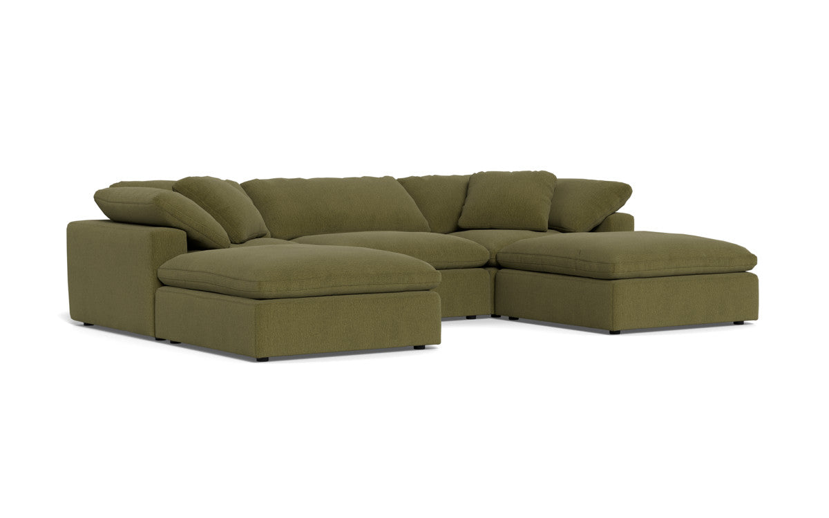 Fluffy 133.5" 3 Piece Sofa W/Double Ottoman - Amigo II Garden