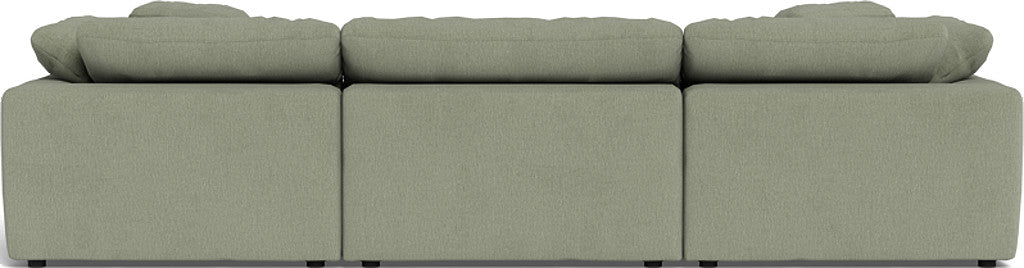 Fluffy 133.5" 3 Piece Sofa W/Double Ottoman - Amigo II Sage