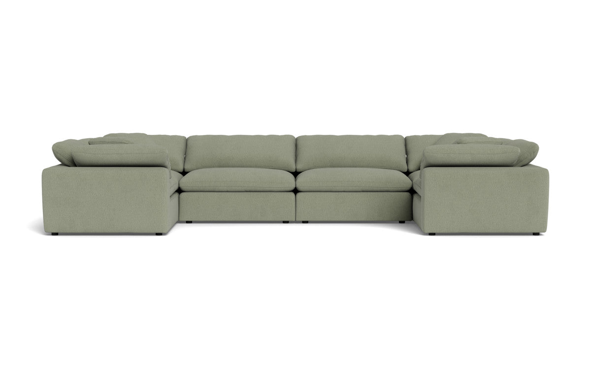 Fluffy 178" 4 Corner U Sectional - Amigo II Sage