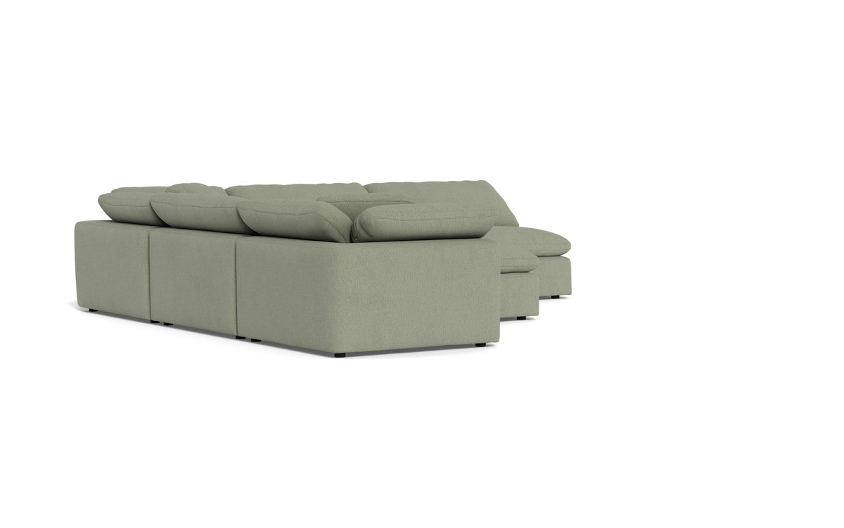 Fluffy 133.5" 5 Piece Sectional W/Ottoman - Amigo II Sage