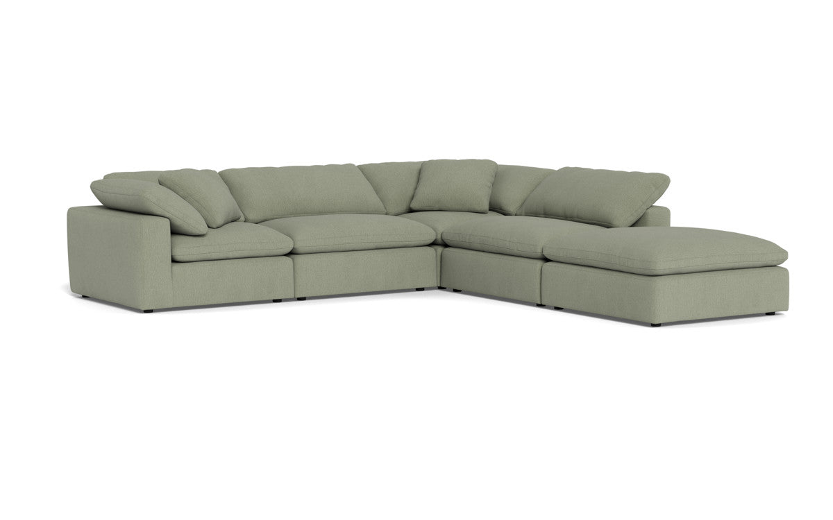 Fluffy 133.5" 4 Piece Sectional w/Otto - Amigo II Sage
