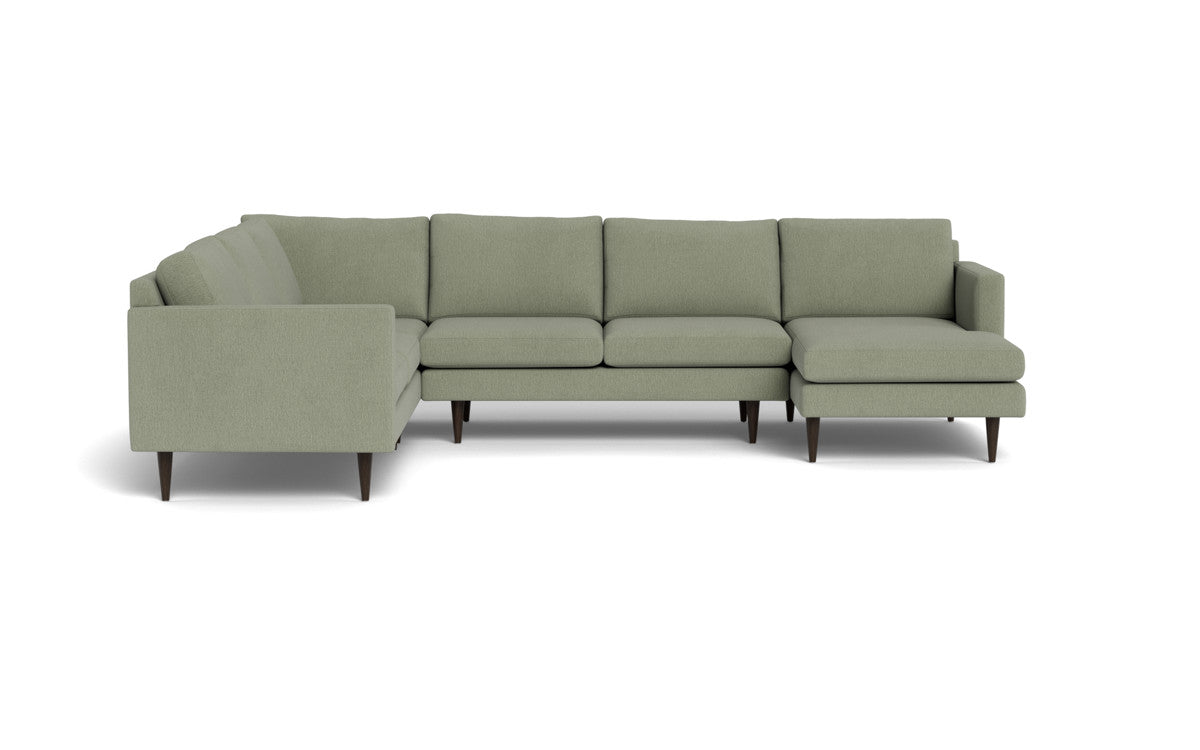 Wallace 130" Untufted Corner Sectionals w. Right Chaise - Amigo II Sage