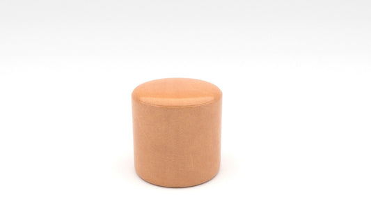 Ari 18" Leather Round Ottoman -