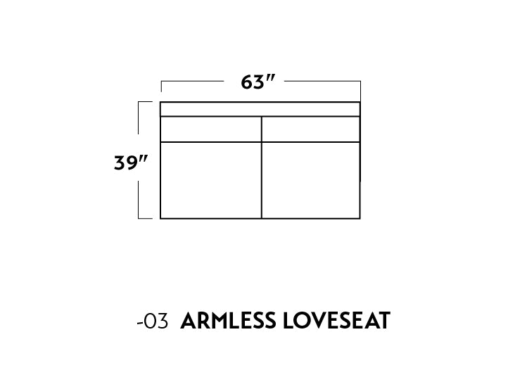 Track Leather Armless Loveseat -