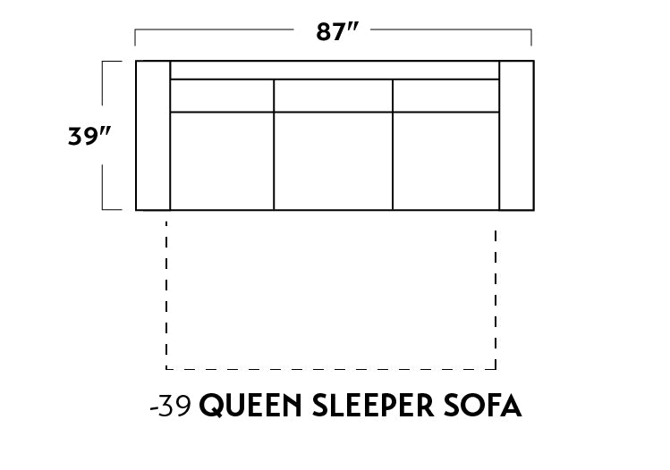 Track 87" Queen Sleeper Sofa Toscana Otter Quick Ship -