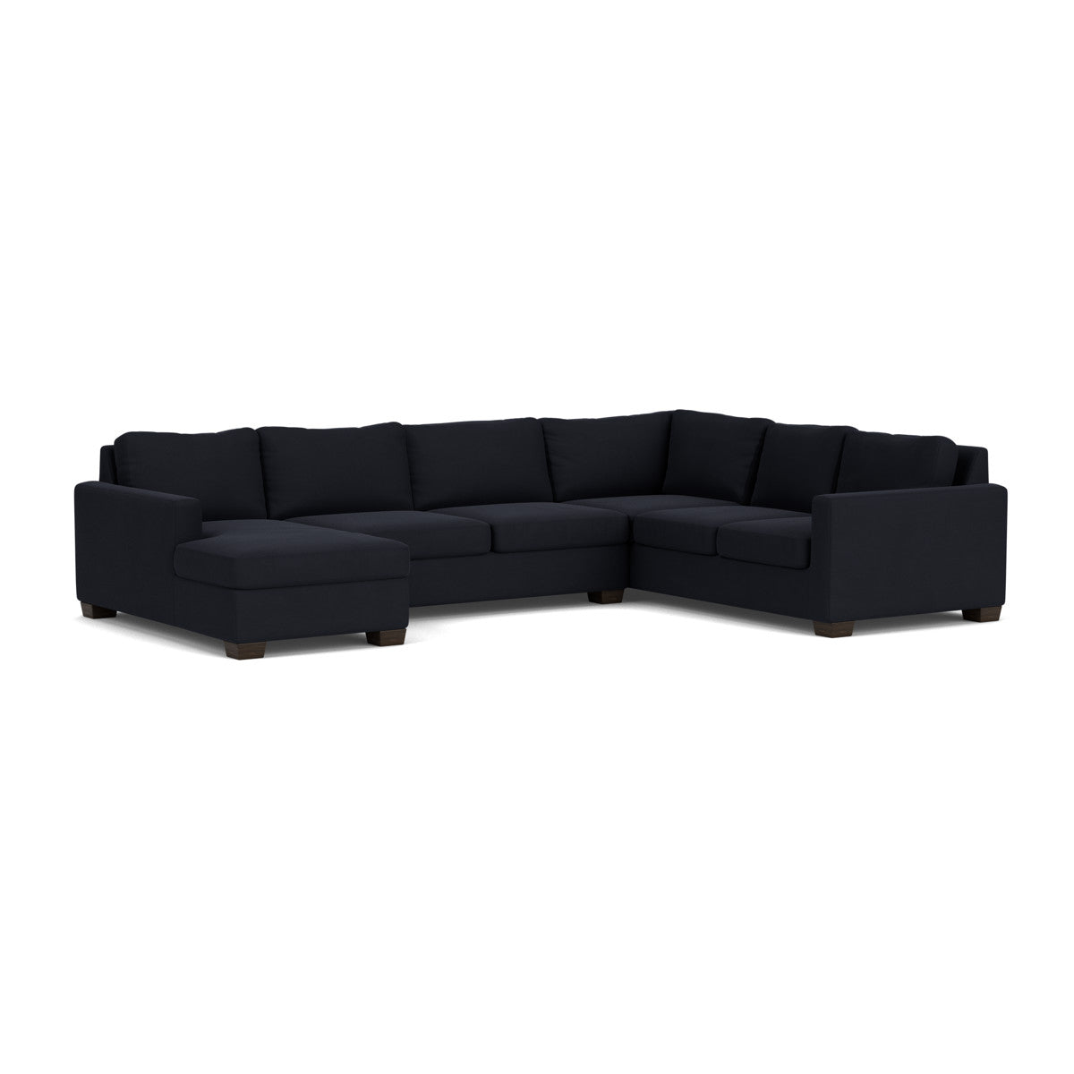 Track 141" Corner Sectionals W. Full Sleeper & Left Chaise - Dream Onyx