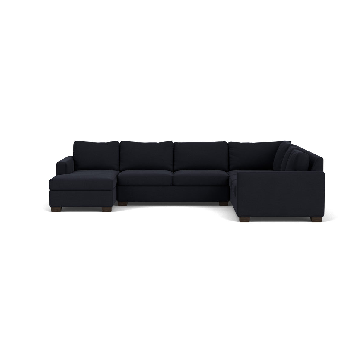Track 141" Corner Sectionals W. Full Sleeper & Left Chaise - Dream Onyx