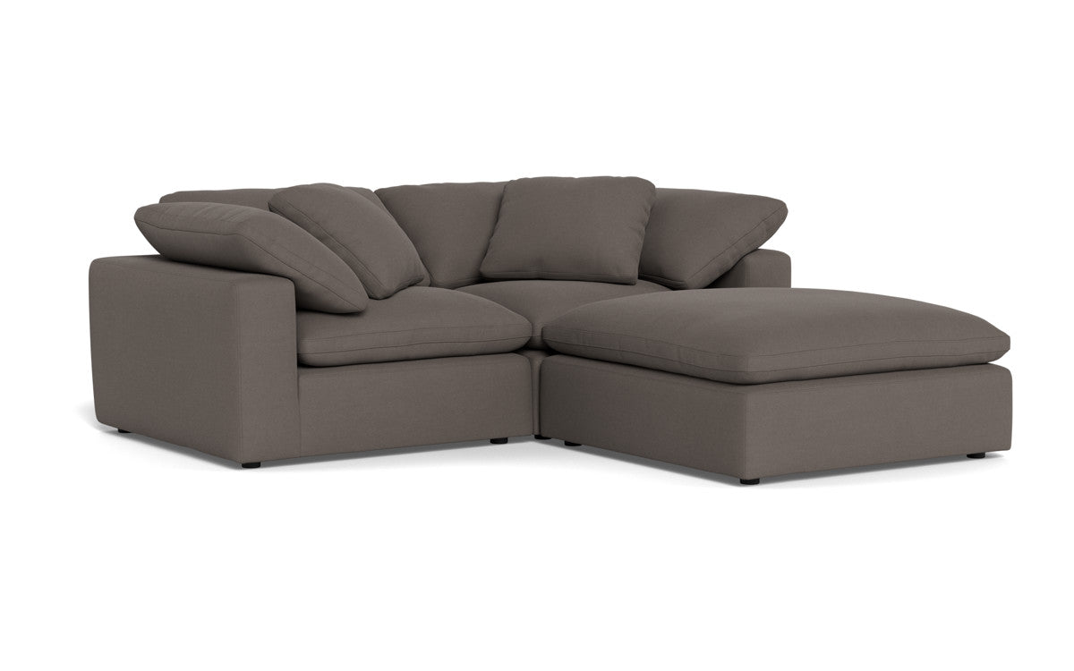 Fluffy 89" 2 Piece Sofa w/Otto - Toscana Otter