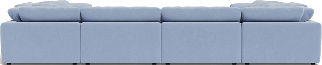 Fluffy 178" 4 Corner U Sectional - Dream French Blue