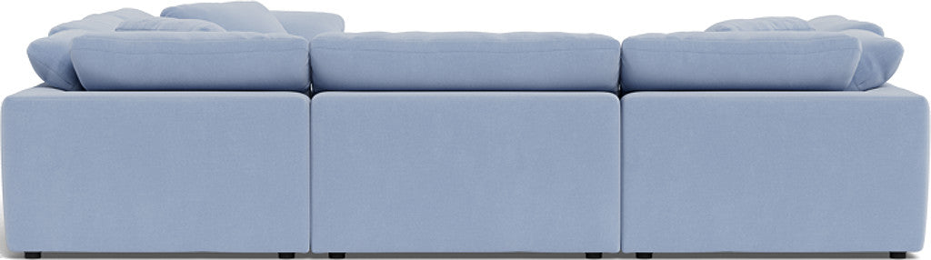 Fluffy 133.5" 6 Piece Sectional W/Ottoman - Dream French Blue