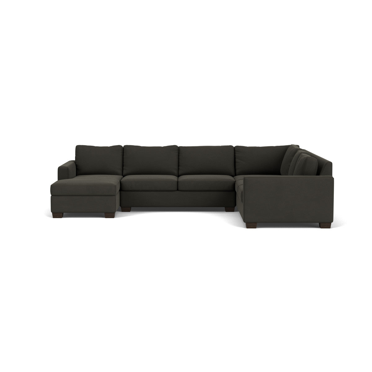 Track 141" Corner Sectionals W. Full Sleeper & Left Chaise - Dream Chocolate