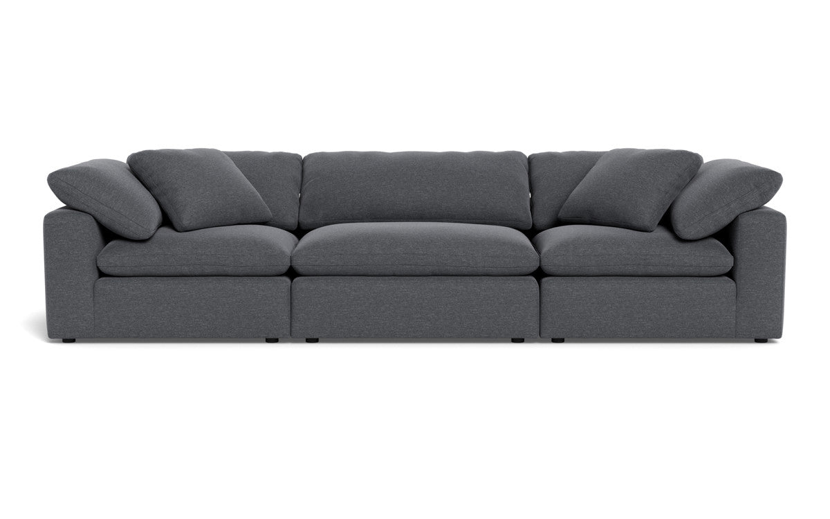 Fluffy 133.5" 3pc Sofa - Bennett Charcoal