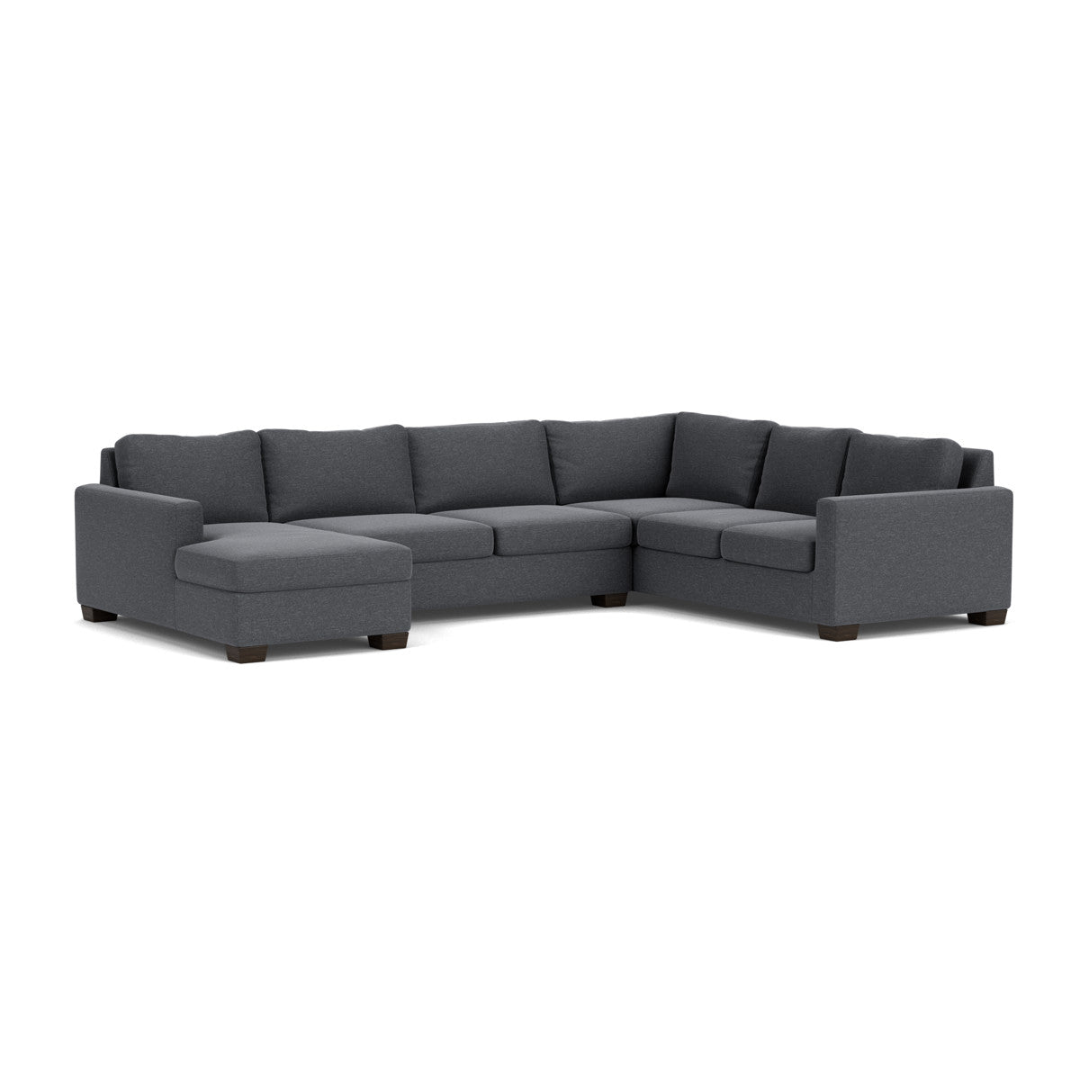 Track 141" Corner Sectionals W. Full Sleeper & Left Chaise - Bennett Charcoal