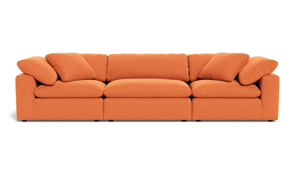 Fluffy 133.5" 3pc Sofa - Bennett Orangeade