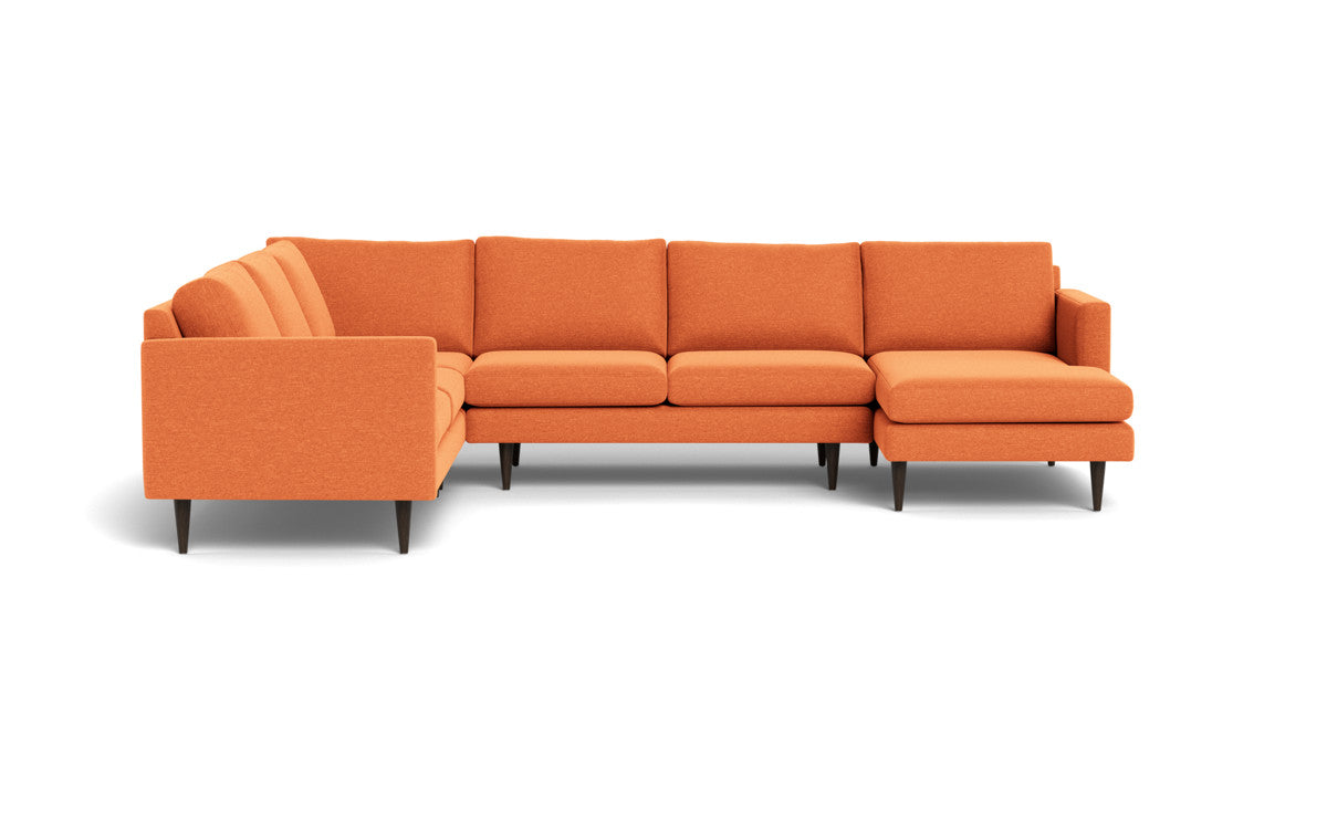 Wallace 130" Untufted Corner Sectionals w. Right Chaise - Bennett Orangeade