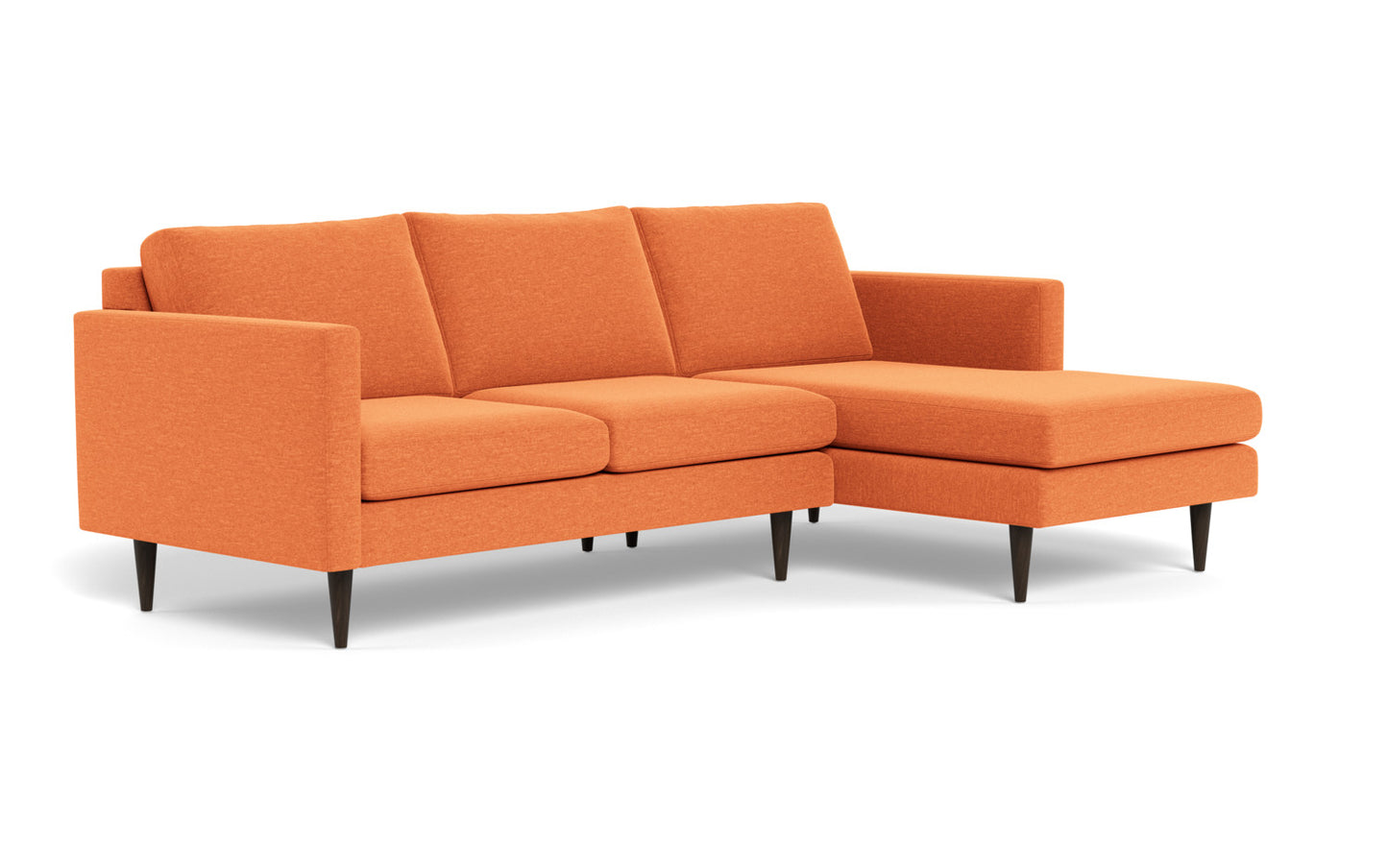 Wallace 98" Untufted Right Chaise Sectional - Bennett Orangeade