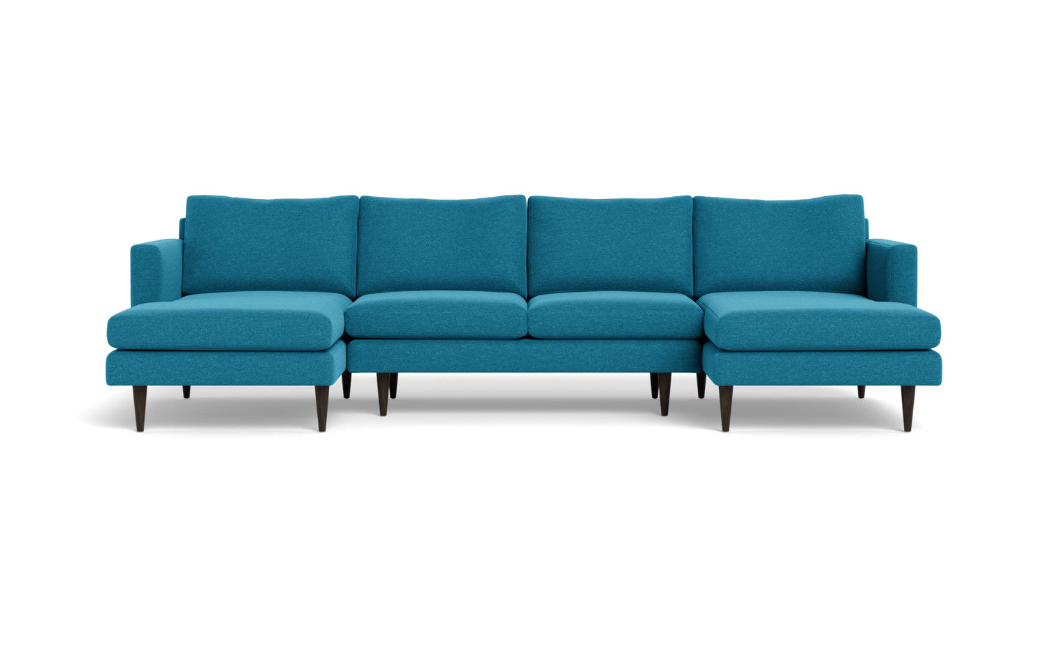 Wallace 126" Untufted Double Chaise U Sectional - Bennett Orangeade