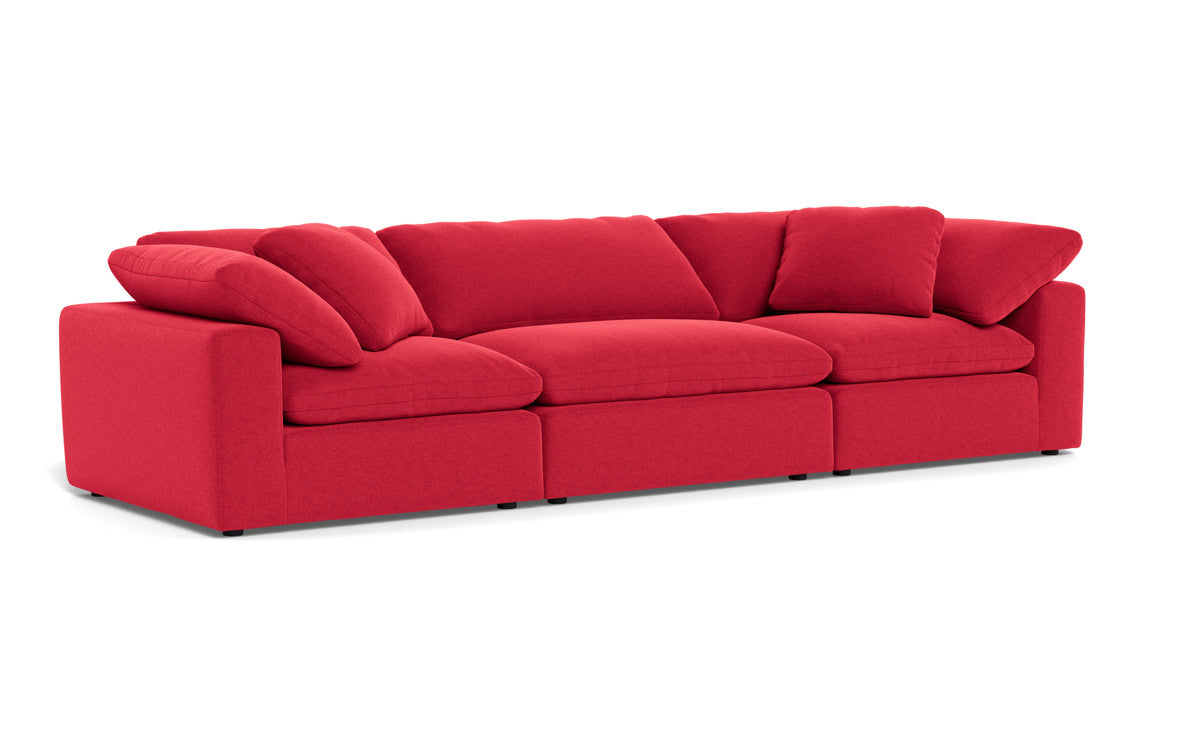 Fluffy 133.5" 3pc Sofa - Bennett Red