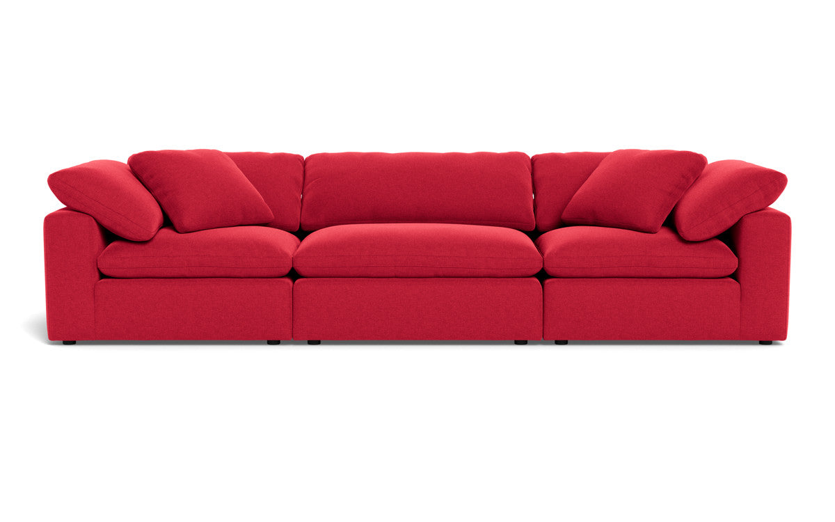 Fluffy 133.5" 3pc Sofa - Bennett Red