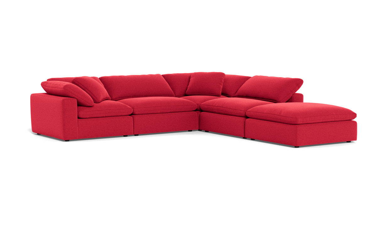 Fluffy 133.5" 4 Piece Sectional w/Otto - Bennett Red