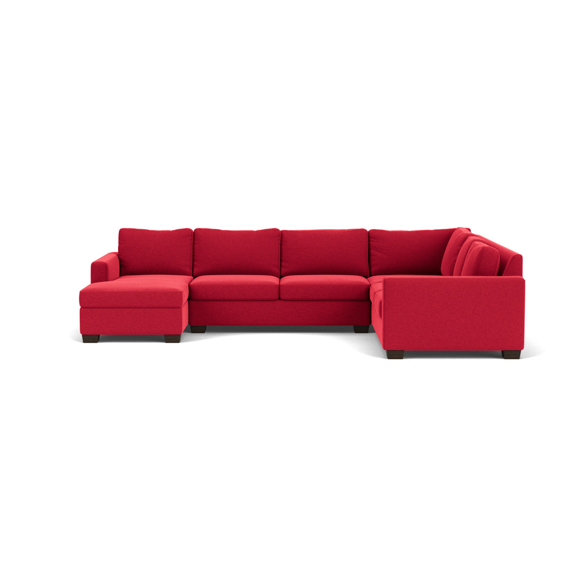 Track 141" Corner Sectionals W. Full Sleeper & Left Chaise - Bennett Red