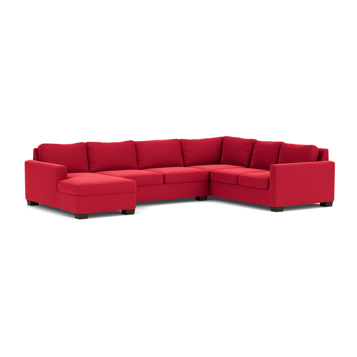 Track 141" Corner Sectionals W. Full Sleeper & Left Chaise - Bennett Red