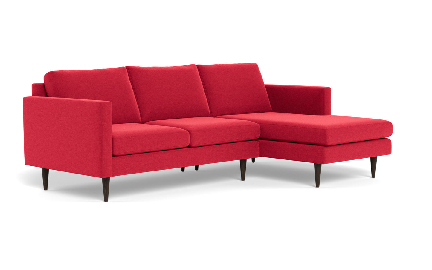 Wallace 98" Untufted Right Chaise Sectional - Bennett Red