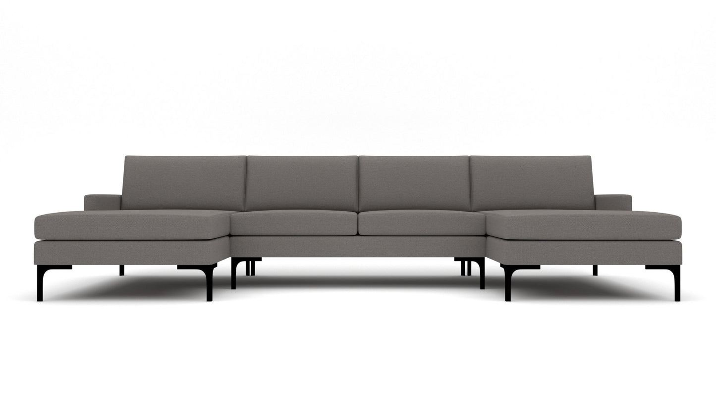 Barton Springs 142" Double Chaise W. Armless Loveseat - Peyton Slate