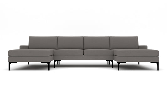 Barton Springs 142" Double Chaise W. Armless Loveseat - Peyton Slate