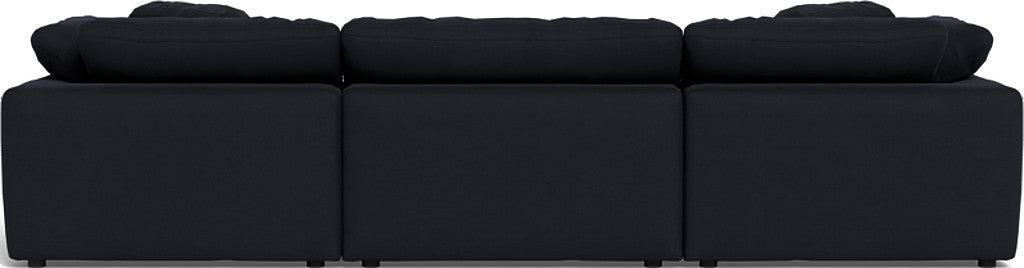 Fluffy 133.5" 3 Piece Sofa W/Double Ottoman - Dream Onyx